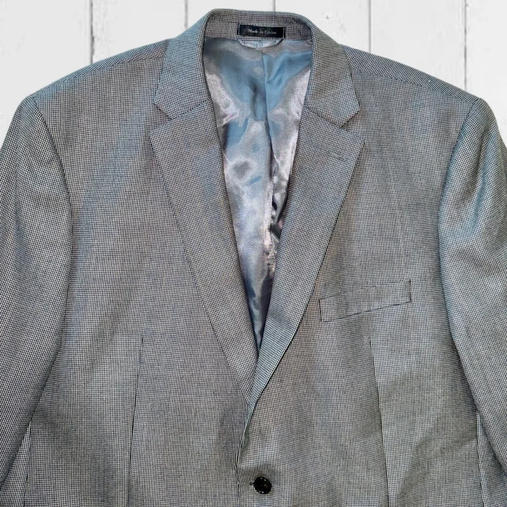 Lauren Ralph Lauren Men’s 48R Blazer Gray Micro Houndstooth Two Button Jacket